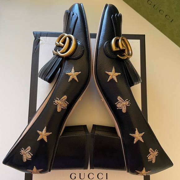 Limited Edition Gucci GG Marmont Bees & Stars Leather Pump - Picture 3 of 12